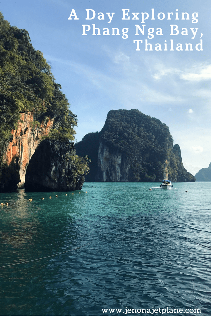 The best way to explore Phang Nga Bay is on a speedboat tour from Phuket, Thailand. This makes the perfect day trip for those looking to kayak, explore sea caves and have a little adventure. Pin to your travel board for inspiration! #thailand #phangngabay #southeastasia #asiatravel #travelthailand
