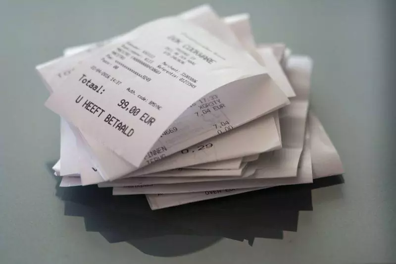Pile of receipts 