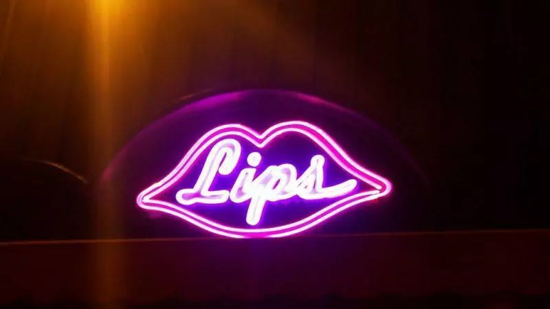 Neon Lips Bar Sign