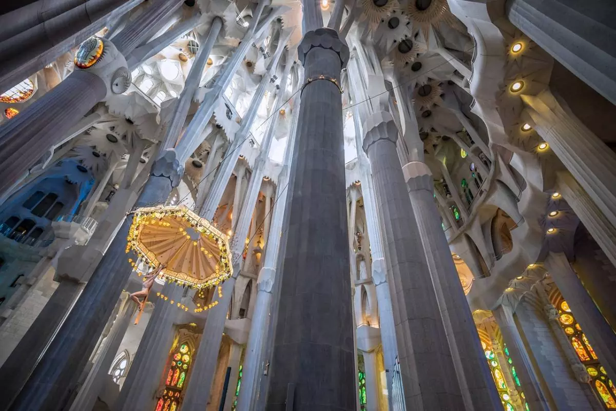 Interior columns of Sagrada Familia