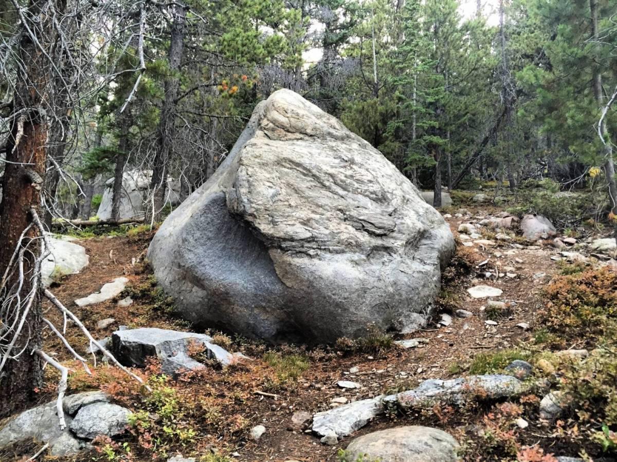 Hershey kiss-shaped boulder