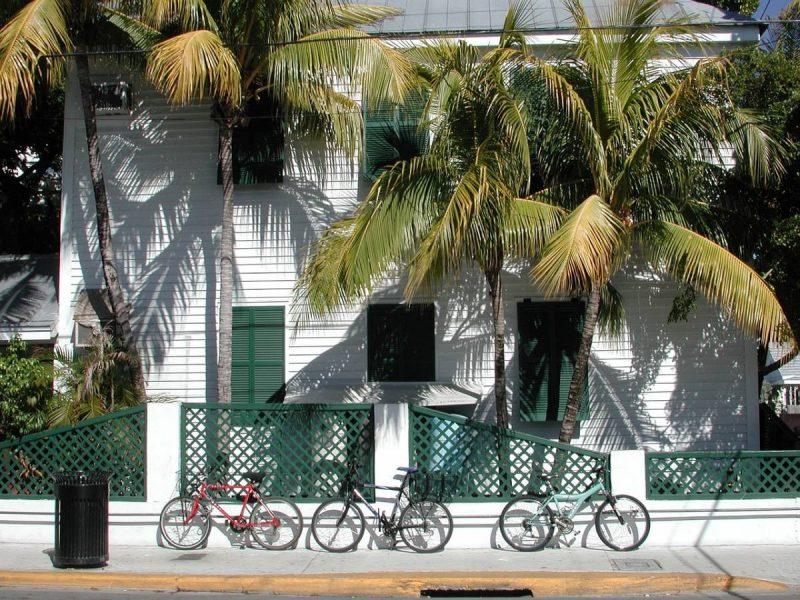 House with bicycles parked out front