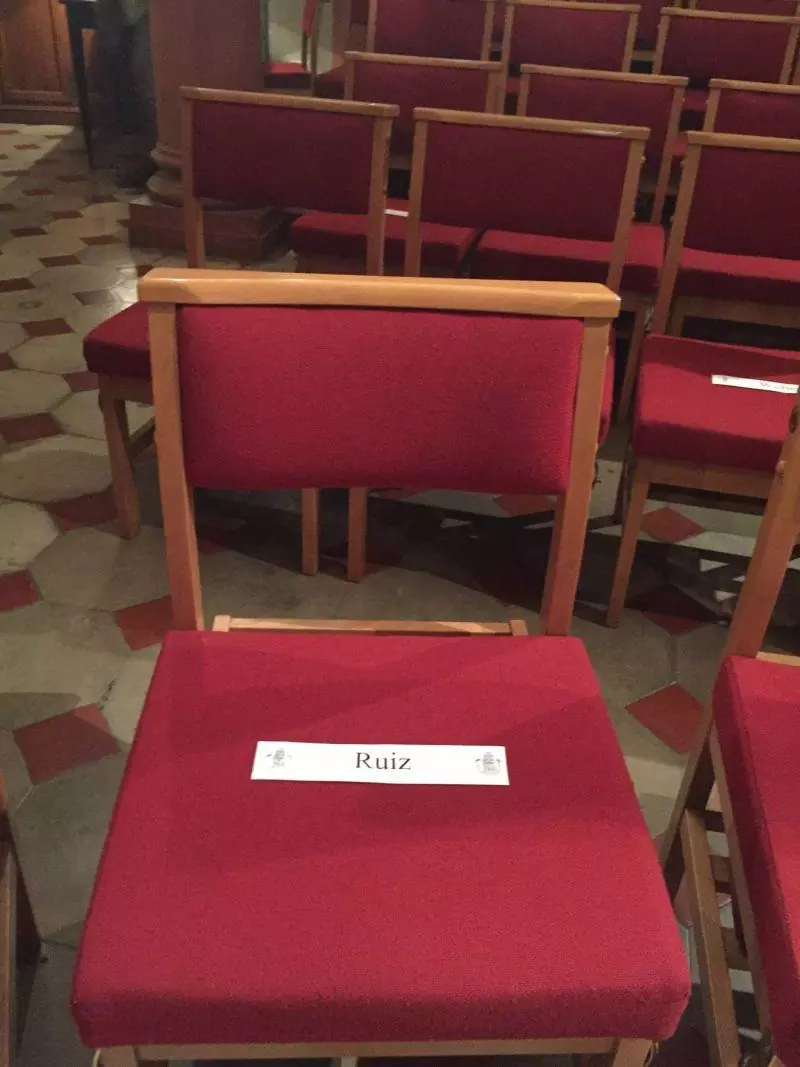 Reserved seating at St. Mark's Church