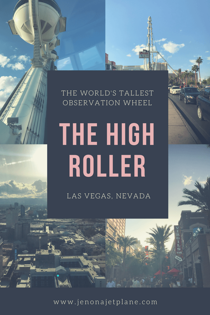 The High Roller in Las Vegas, Nevada is the largest observation wheel in the world and a can't miss attraction next time you're in Las Vegas. Click through to learn about happy hour prices and special discounts, and save to your travel board for later! #vegas #highroller #lasvegas #traveltips