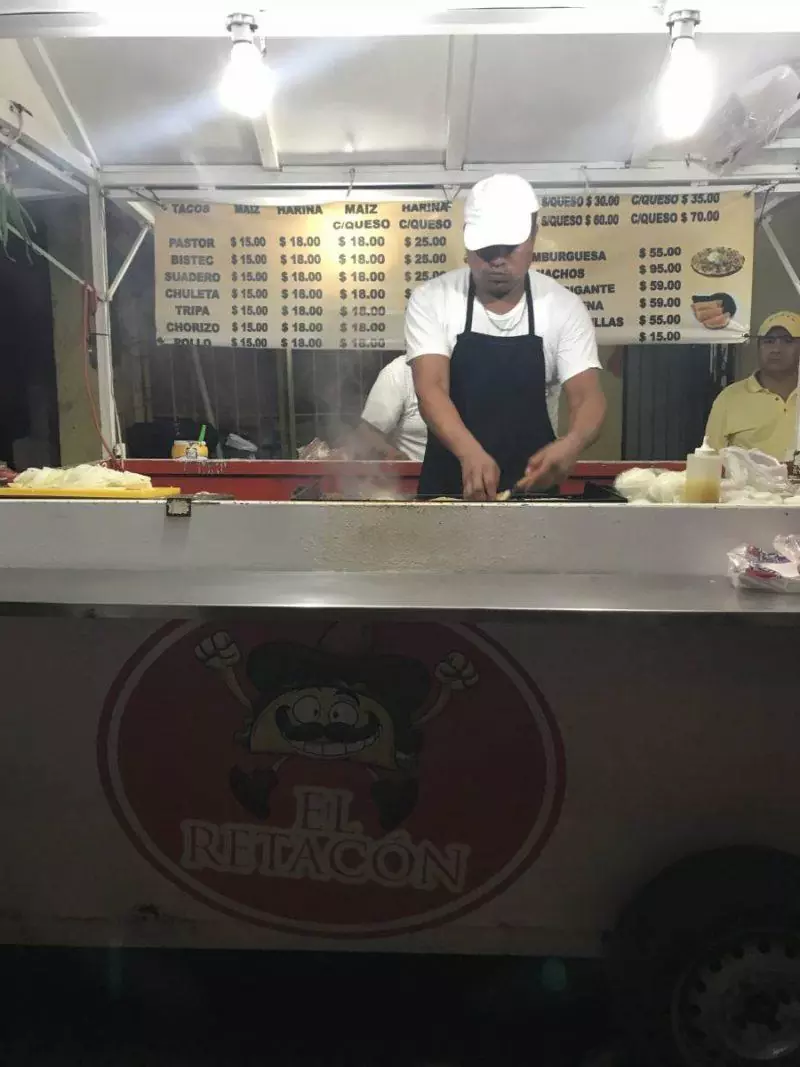 Taco truck in downtown Cancun