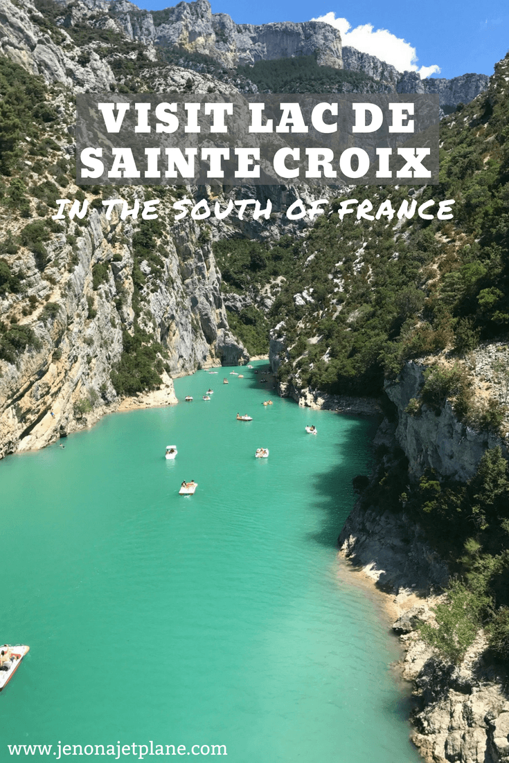 Lac de Sainte Croix sits at the end of the Gorges du Verdon and is a must-see on a summer road trip through the South of France. With turquoise green water and a host of activities, it's a popular destination for tourists and locals alike. Save to your travel board for future reference.