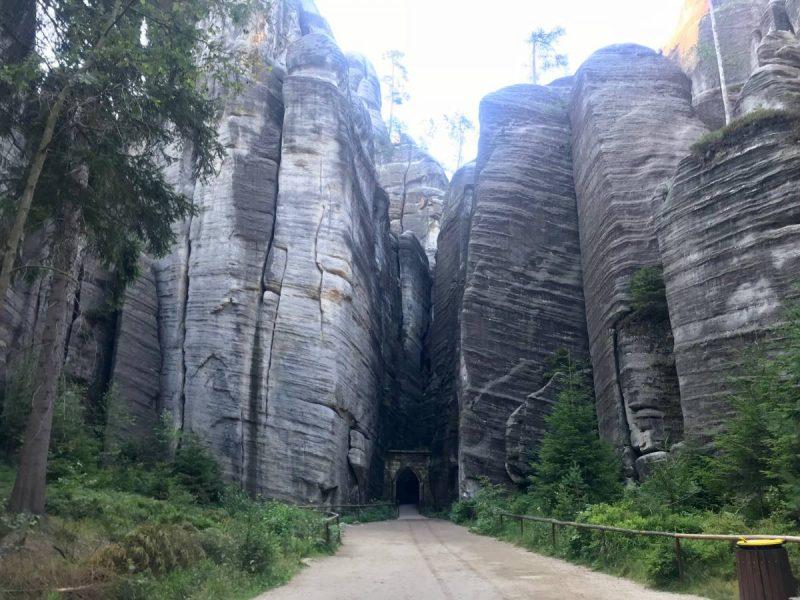 Natural sandstone formations at Adrspach-Teplice Rock Town