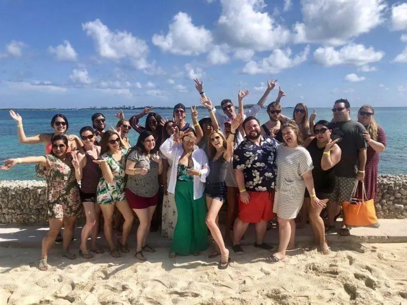 Our group on a private beach