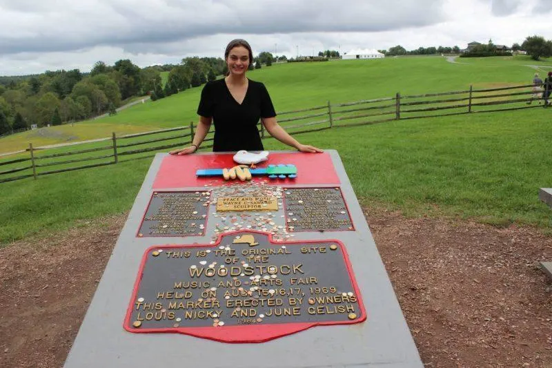 Sign at the original site of Woodstock