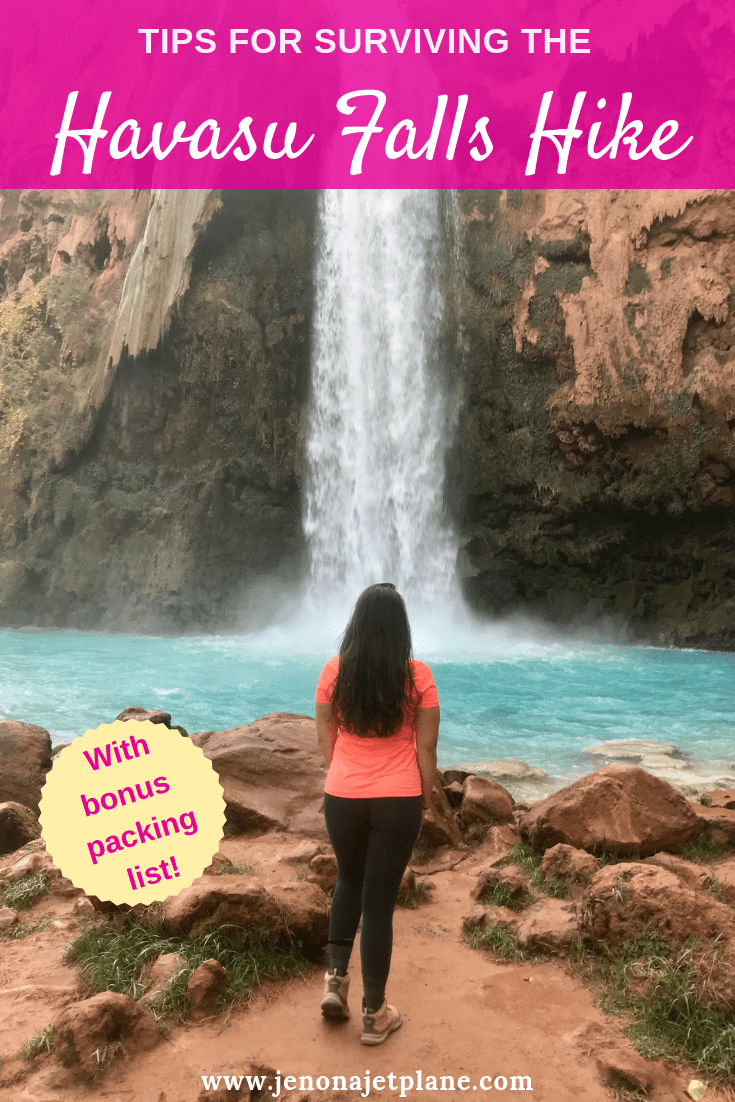 If you're about to go on the Havasu Falls hike in Arizona, you need to be prepared. Here are tips for surviving the journey, plus a bonus packing list. Save to your travel board for future reference. #havasufallsarizona #havasufallshike #havasufallspackinglist #havasufallscamping #havasupaifalls #havasupaifallspackinglist 