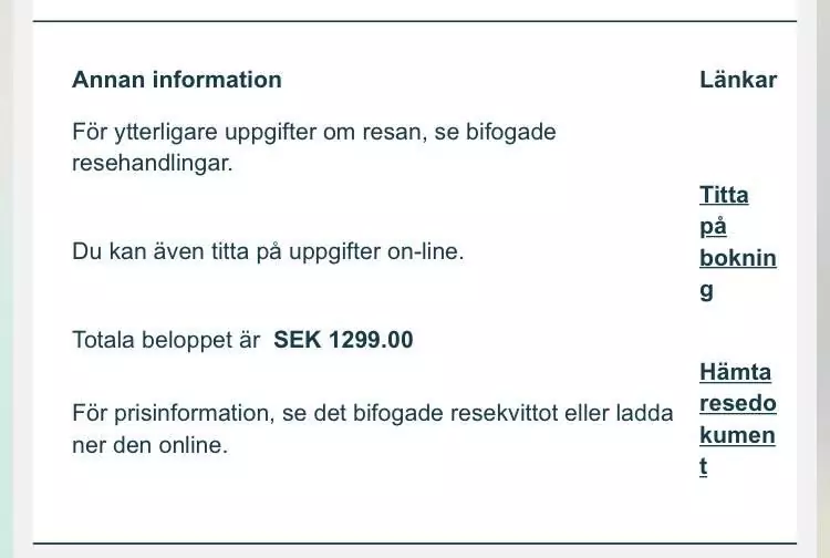 Example of a flight purchased in a foreign currency