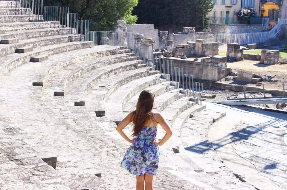 Standing in the Arles Ampitheatre