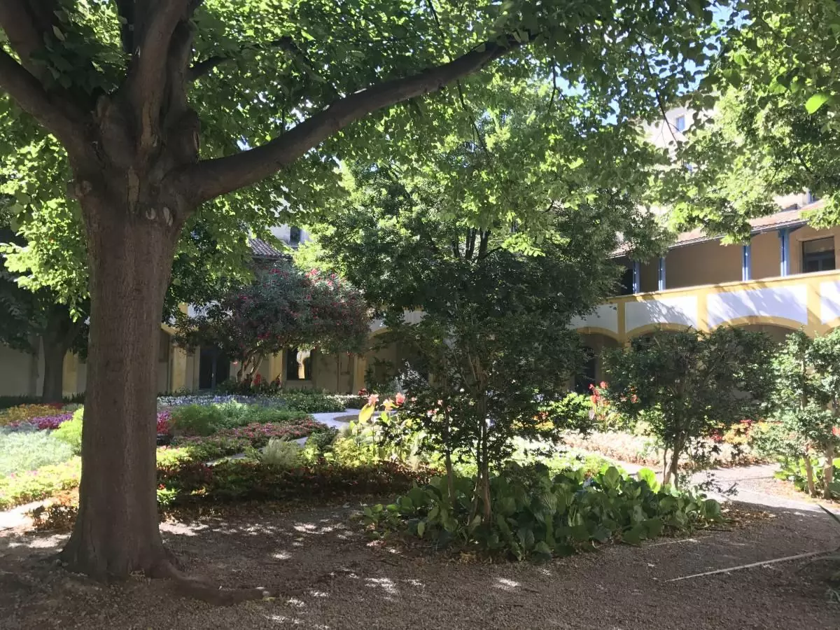 Courtyard at the former hospital as it looks today