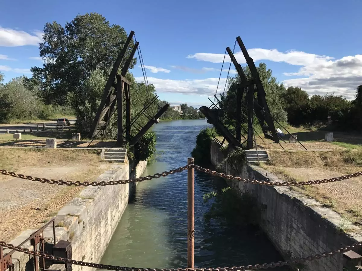 View of the bridge and canal midday 