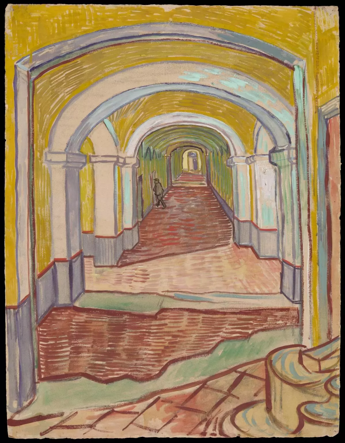 Corridor drawing by Van Gogh