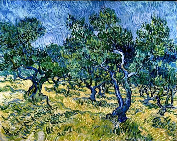 Painting of olive trees at the asylum