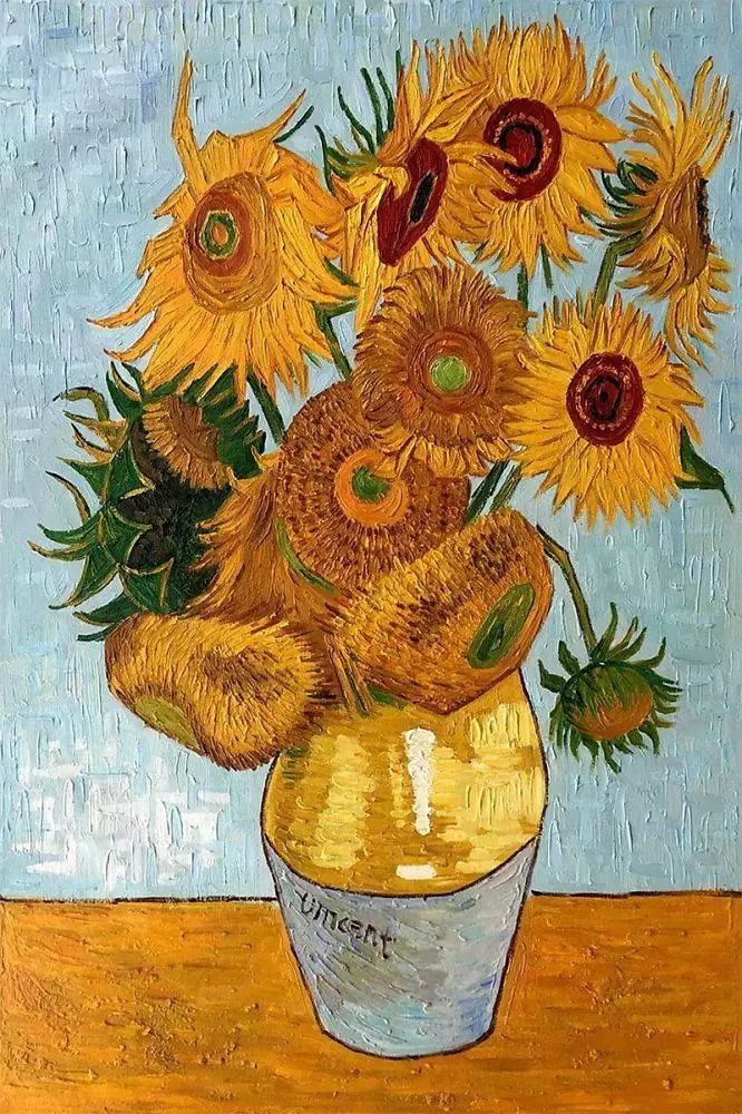 Vase of sunflowers painted by Van Gogh