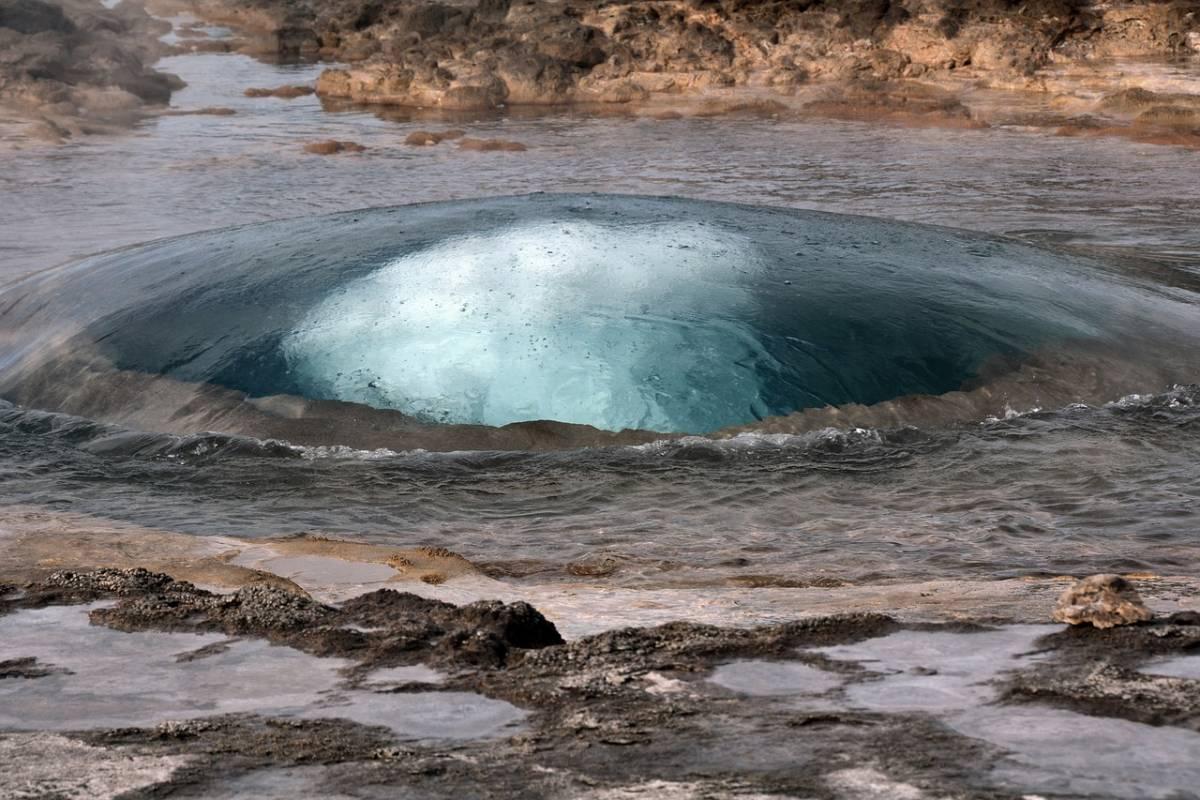 Geyser bubble about to erupt