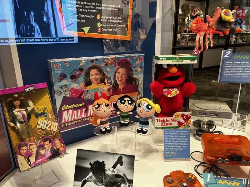 Display of toys from the 90s