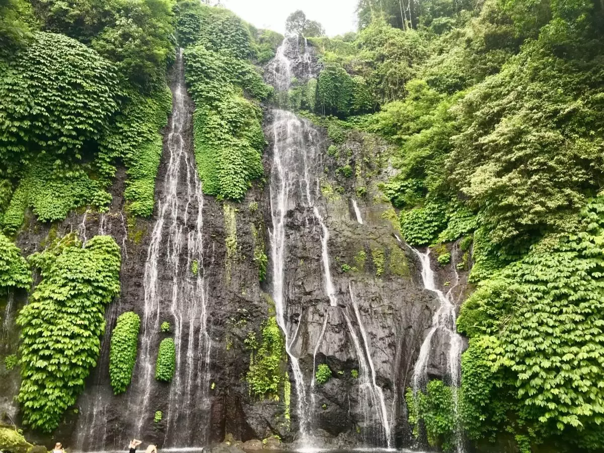 View of Banyumala Twin Waterfall