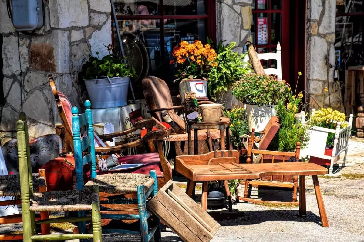 Antique shop storefront