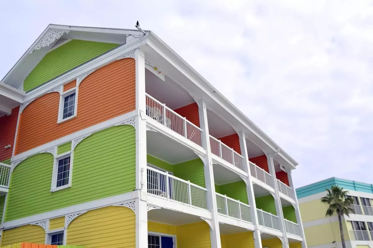 Colorful beach apartments