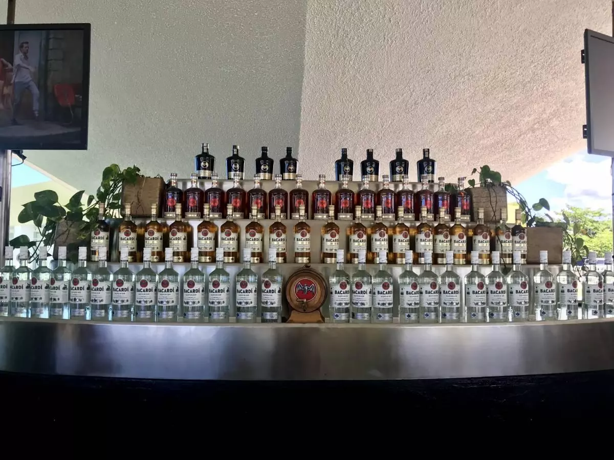 Selection of rums at Casa Bacardi bar