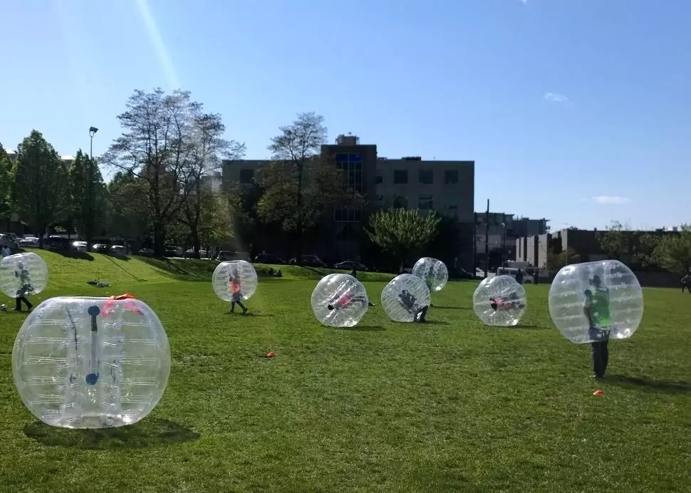 Zorb balls on a hill