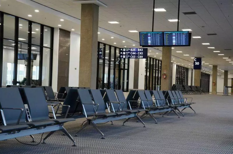 Empty boarding area