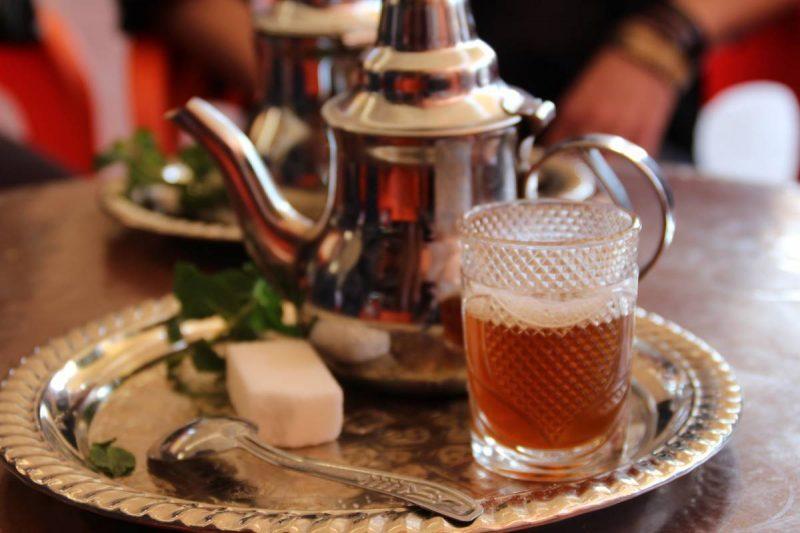Warm tea on a silver platter