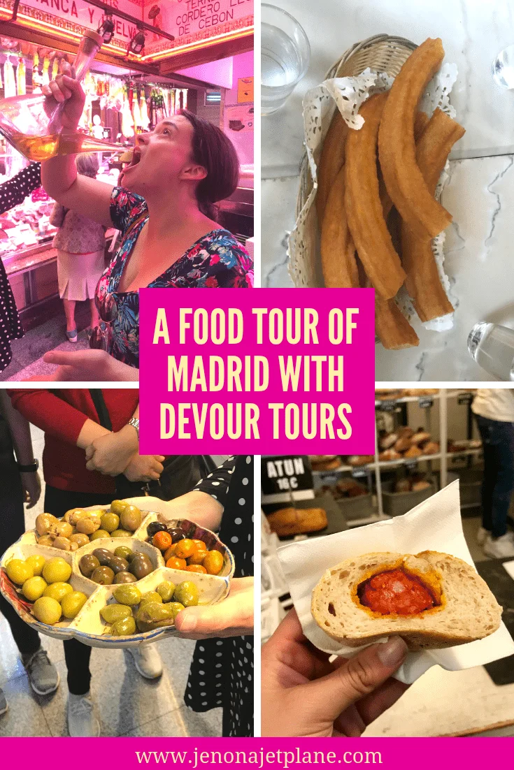 Want to go on a tapas tour in Madrid? Devour Tours Madrid will have you sampling local dishes, from churros to olives, allowing you to taste the best of the city. #foodtour #devourtours #madridtapas