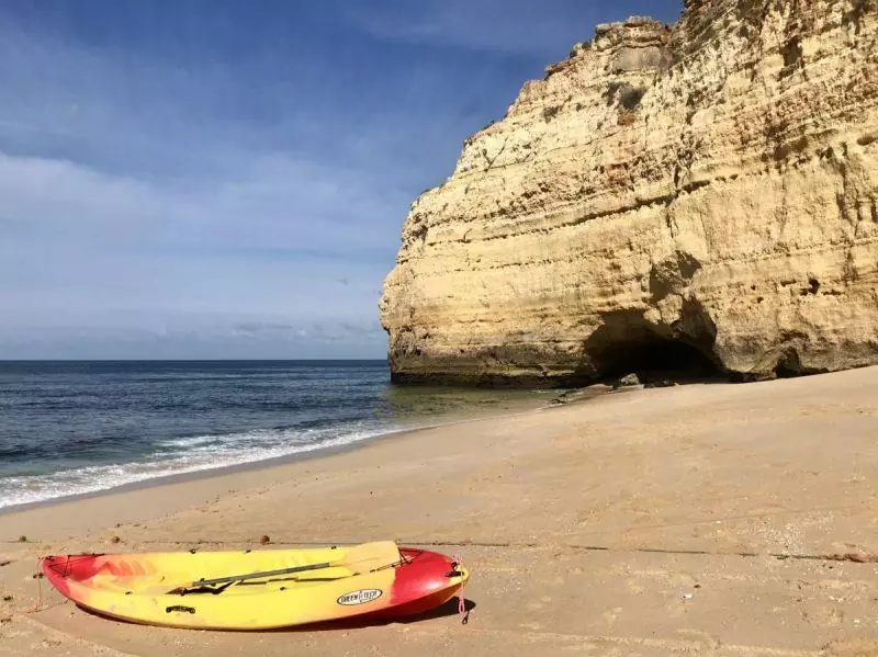 Kayak on the beach in the Algarve