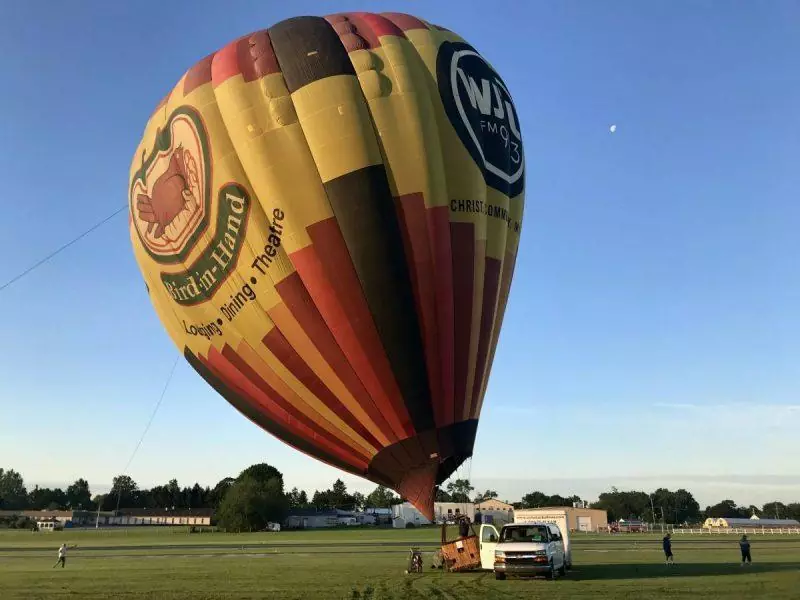 Hot air balloon getting filled up