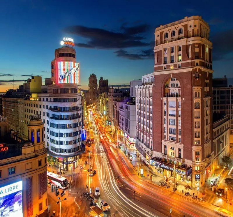 View of Gran Via from the top floor