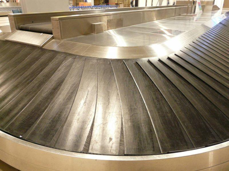 Empty baggage carousel at airport