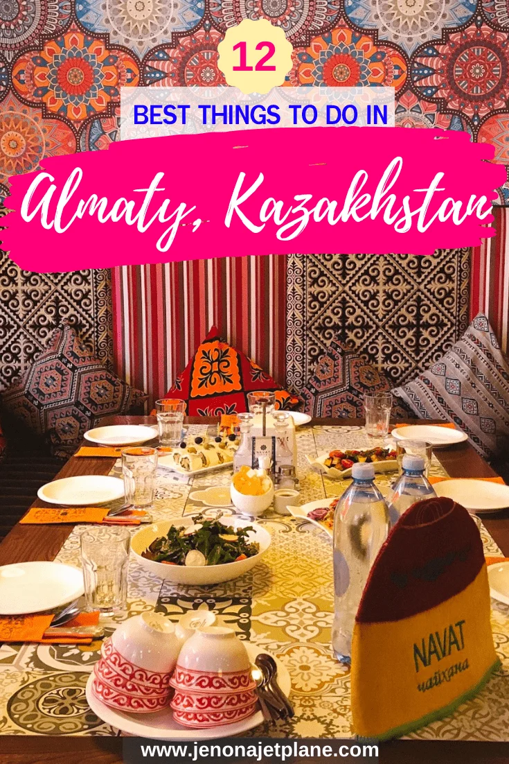 Traveling to Kazakhstan for the first time? From gorgeous cathedrals to busy downtown markets, here are the 12 best things to do in Almaty! #kazakhstantravel #almatykazakhstan #centralasiatravel #travelinspiration #offthebeatenpathtravel #kazakhstanitinerary