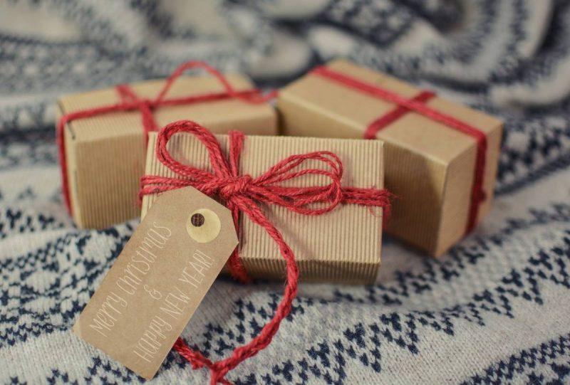 Gifts wrapped in cardboard