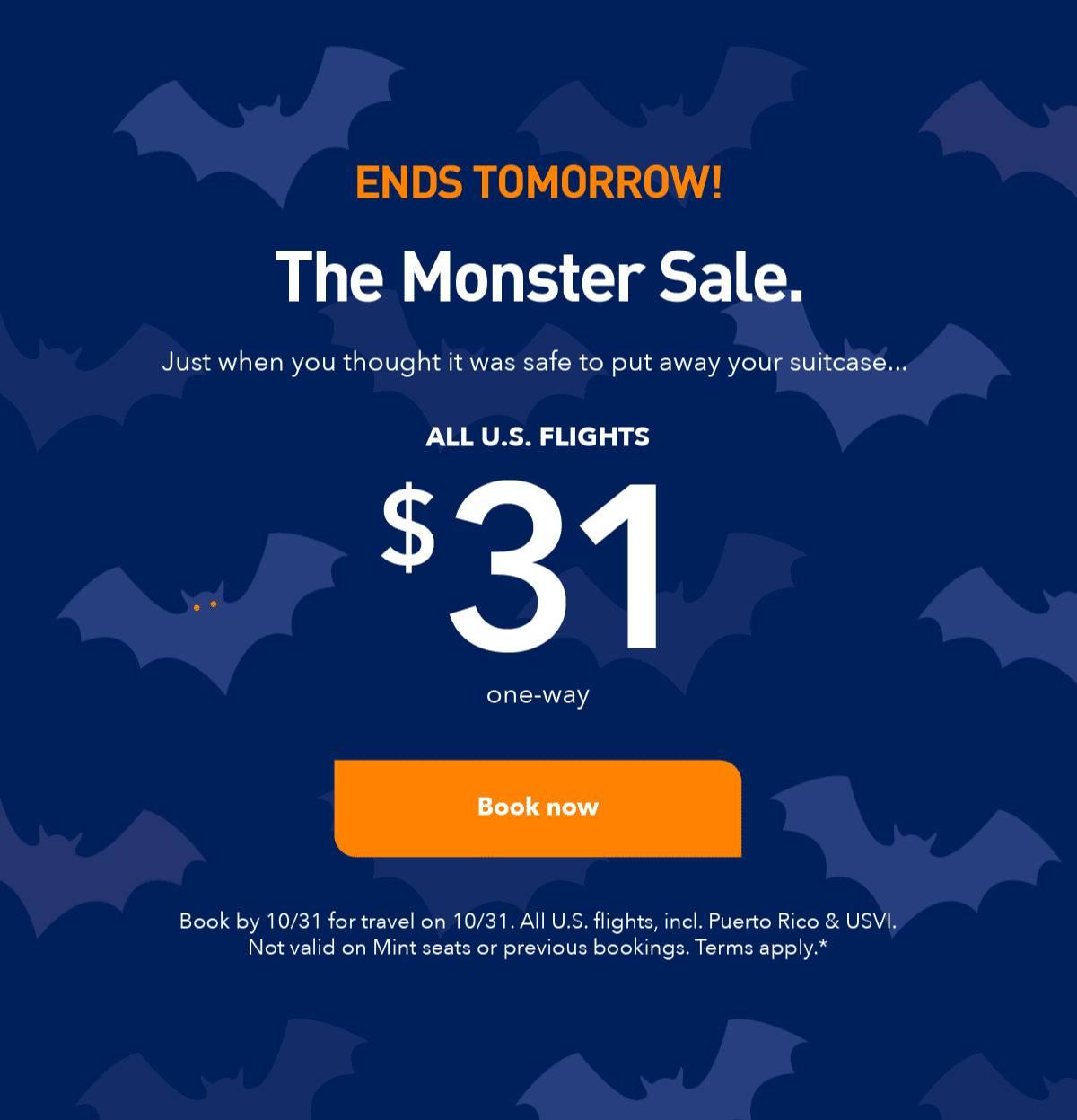 JetBlue promotion sent to email for $31 flight