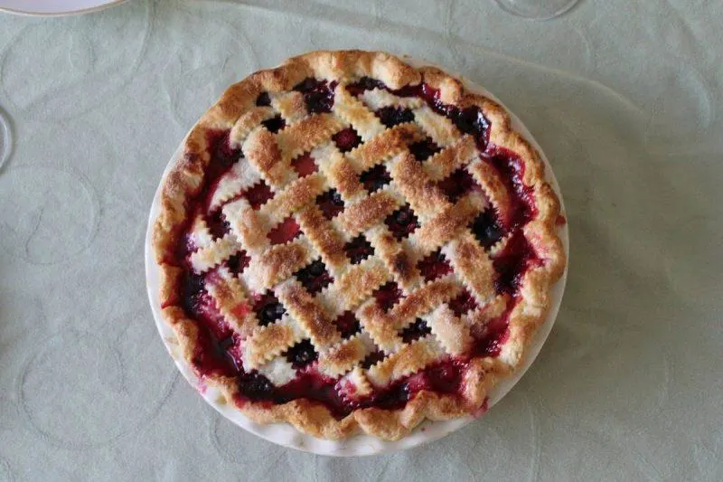 Cherry pie from above