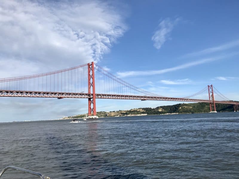 Lisbon bay and bridge