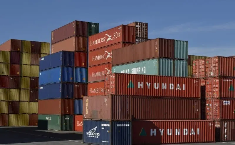 Shipping containers at a dock