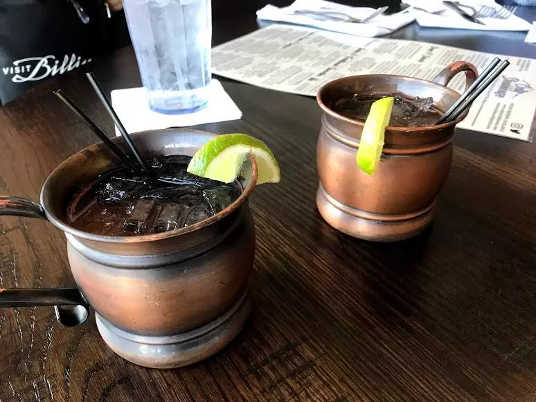 Moscow mules on a bar