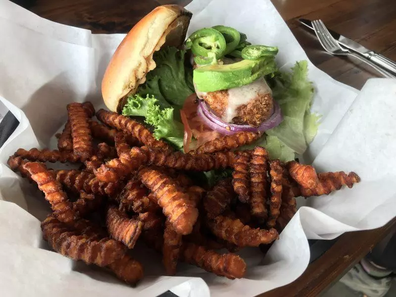 Burger with fries