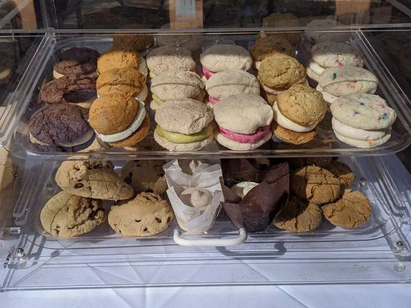 Baked goods on display