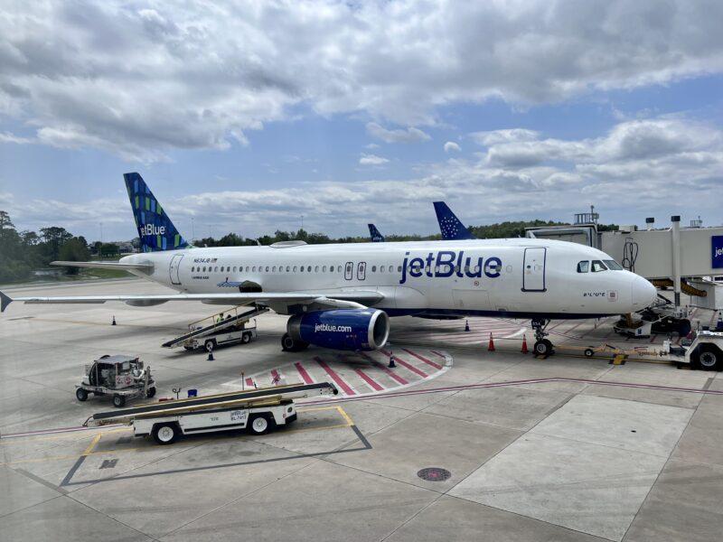 JetBlue plane on airport tarmac