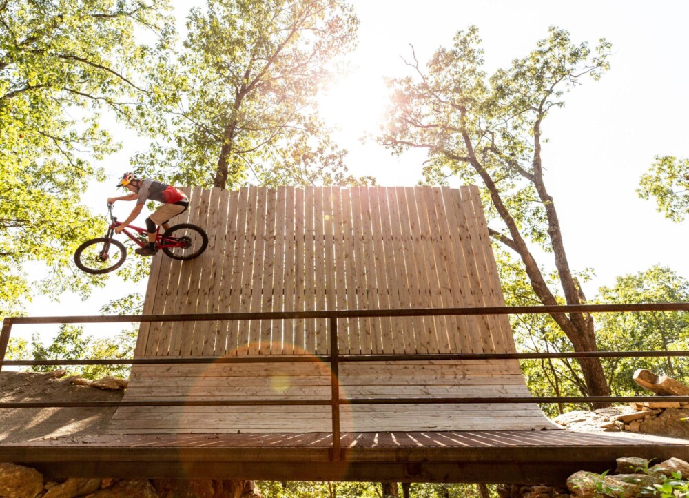 Extreme biking on ramp