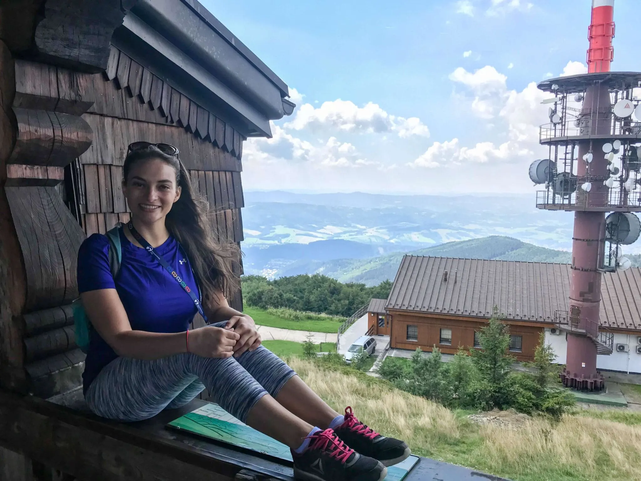 Sitting in Window of Chapel at Radhošť Mountain