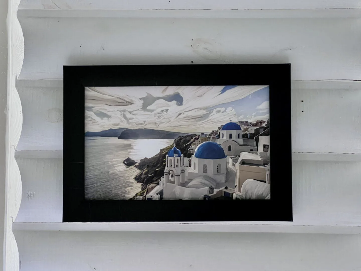 Photo of blue domes in Santorini