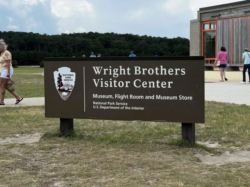 Welcome sign at Wright Brothers Visitor Center