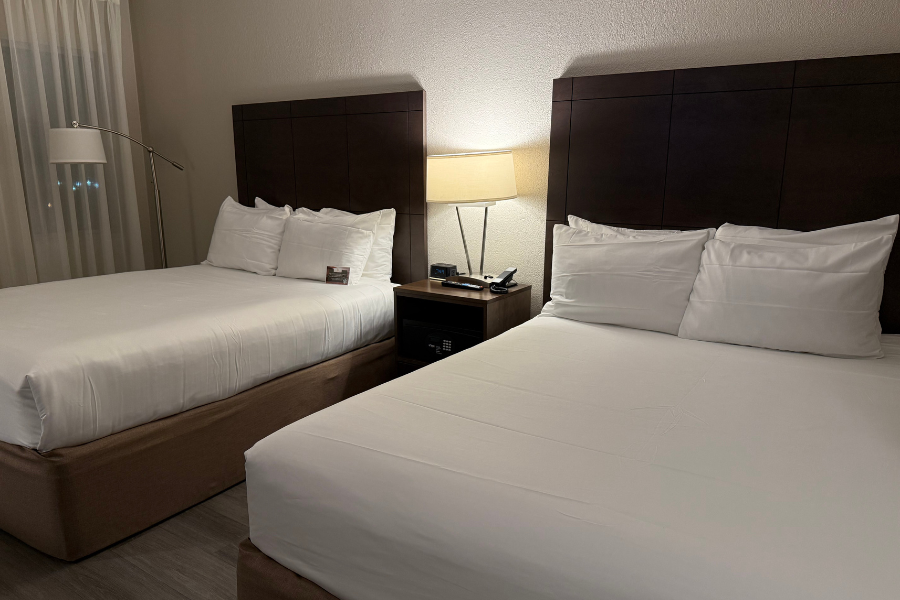 Two beds in hotel room